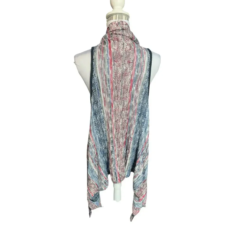Style & Co Blue and Red Sweater Vest Cardigan Size M